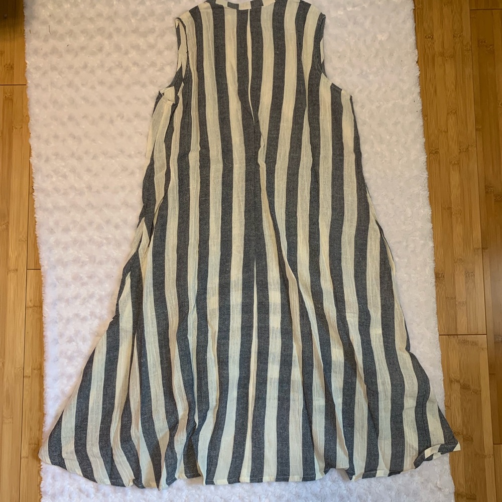 DROP WAIST STRIPE SHIRT DRESS - Picture 7 of 8